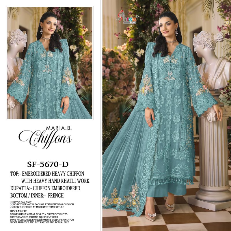 Sf 5670 A To D By Shree Chiffon Pakistani Salwar Suits